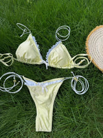 Sexy Triangle Mini Bikini Sets Micro Thongs Swimsuit Women Bathing Suit Biquini Bandage Beachwear Print Swimwear Thong Bikini