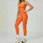 2 Pieces Women's Seamless Yoga Set Fitness Running Sports Set Slim Fit High Waist Beautiful Back Tracksuit