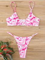 11 Colors Sexy Ribbed High Cut Bikini Women Swimwear Female Swimsuit Two-piece Bikini Padded set Bather Bathing Suit Swim V7111B