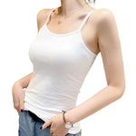 Summer Basic Undershirts Women's Slim-Fit Camisole Spaghetti Strap Sleeveless Tank Top Scoop Neck Cami Shirts