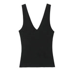 Women's Fashionable Casual V-neck Ribbed Top Multicolor Ribbed Deep V Neck Sleeveless Top Slim Fit Casual Top For Women ZEPW