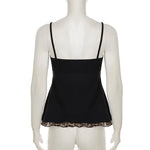 American Hotsweet Y2k Leopard Camisole Women Retro Streetwear E-girl 90s Dark Gothic Sexy Patchwork Lace-up Crop Tank Top Femme