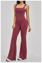 Slimming Yoga Jumpsuits Women Hollow Out Ruffles Backless Sportswear Fitness Back Hip-Lifting Leggings One-Piece Gym Bodysuits