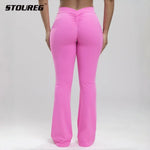 TOUREG High Waisted Yoga Pants Women V-Shaped Back Flare Leggings Butt Lifting Sports Trousers for Fitness Running