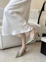 Summer New French Shallow Butterfly Point Toe Sandals For Women Luxury Dots Sandals Retro Office OL Dress Shoes New 2026