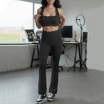 2PCS Pad Women Gym Fitness Yoga Set Squat Proof Fit Legging Running Shorts Sportswear Active Wear Workout Legging Clothes XP292