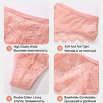 5PCs/Set Sexy Lace Thongs for Women Solid G-String Panties Floral Perspective Underwear Female Soft Breathable Women Lingerie