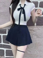 WOMENGAGA Korea Style Sexy Slim High Waist Strap A-line Half Length Skirt Fashion Women Skorts JK Sweet 2023 NewOW3W