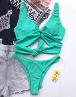 Sexy Adjustable Rings Cross Bandage Bikini Female Swimsuit Women Swimwear Two-pieces Bikini set Bather Bathing Suit Swim Lady
