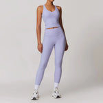 Yoga Set 2PCS Women Tracksuit Nude Feeling Workout Sets Gym Clothes Push Up Fitness Running Sportwear Sport Bra Leggings Suit