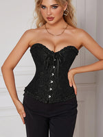 Women's Lace-up Sexy Floral Underwire Bodycon Bra, Court Style Tight-fitting Underwear, Fashionable Embellished Shaping Bra
