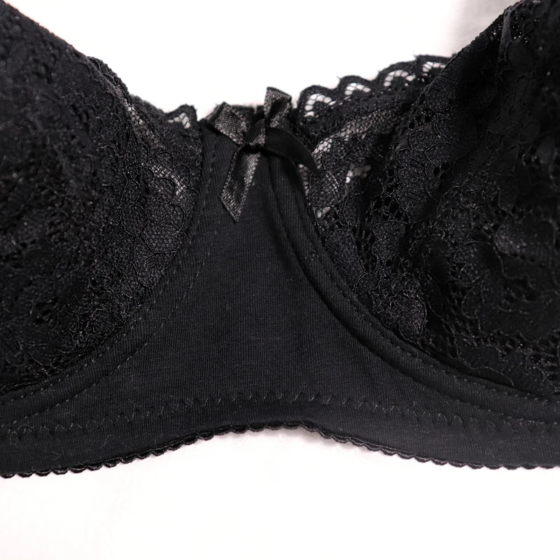 Beauwear Ultra Thin Unlined Bralette For Women Plus Size Lace bras With Frame Full Cup Minimizer Bras 85D 90D 95D 100D 105D 110D