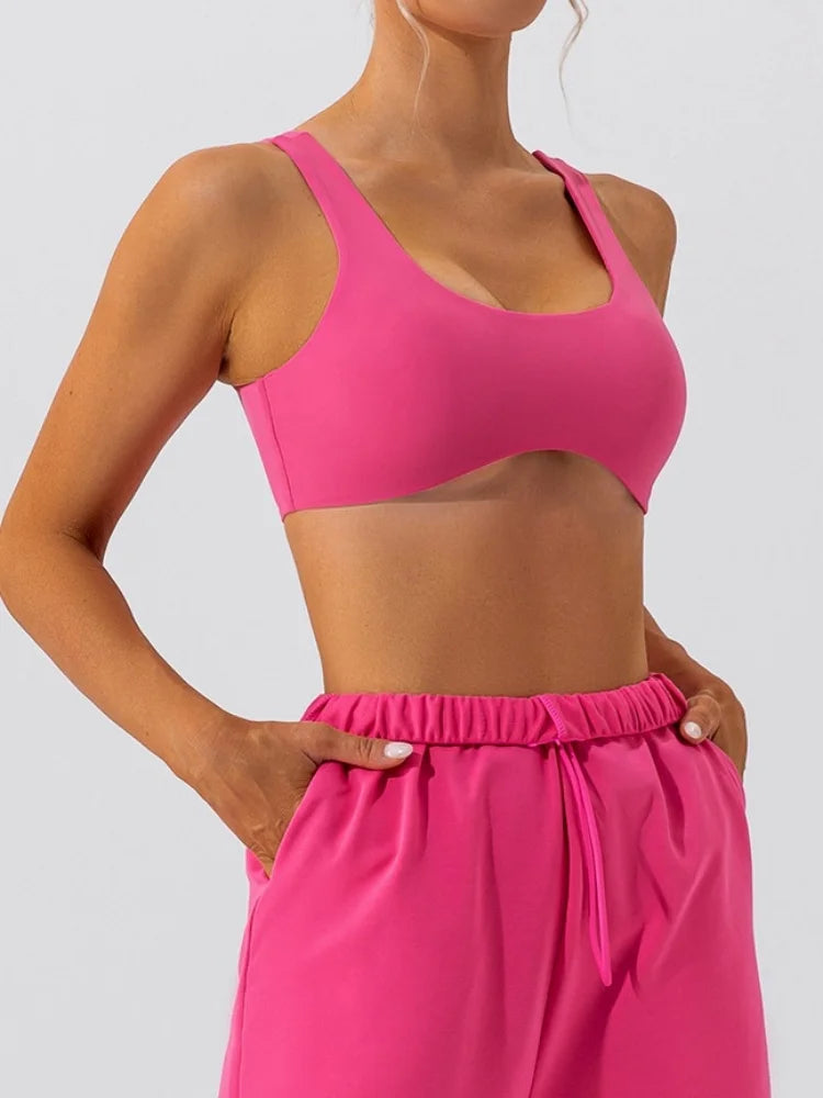 Women's Yoga Sport Bra Tight Fitting Gym Underwear Tops Scrunch Butt Booty Fitness Running Speed Drying Workout Sports Bra
