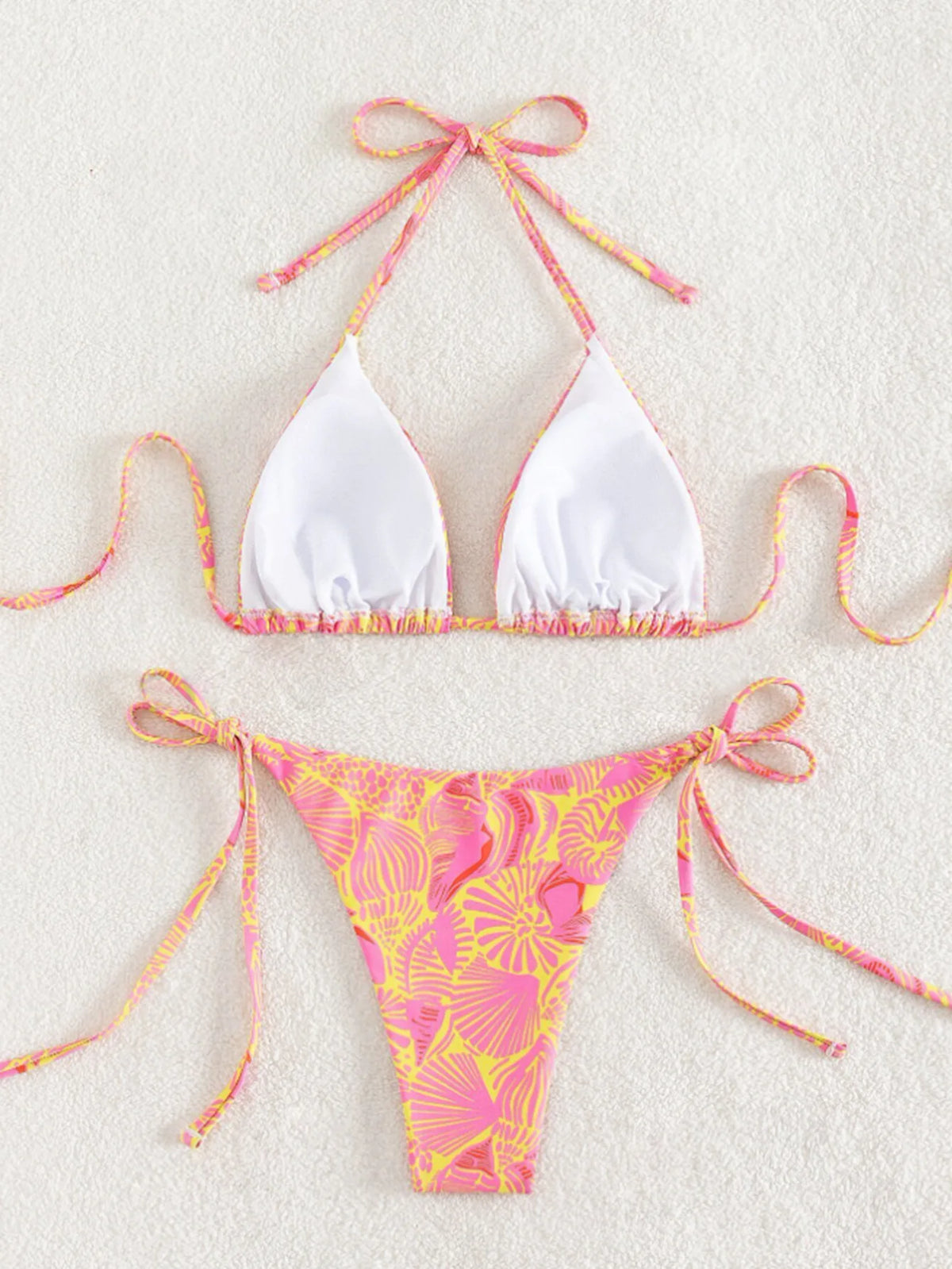 Sexy String Bikini 2024 Two Pieces Print Swimsuit Female Swimwear Women Thong Bikinis Set Bather Beachwear Bathing Suit Pool