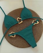 Sexy Halter Micro Bikini 2025 Women Swimsuit Solid Swimwear Thong Bikinis Set Brazilian Beach Wear Bathing Suit Biquini Female