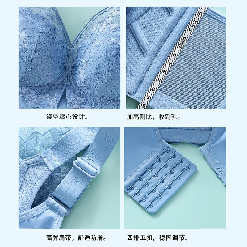 Coverage Lace Bras Plus Size Push Up Bra Sexy Lingerie Women FullWireless Brassiere C D E Cup Push Up Bras for women Bra 52CDE