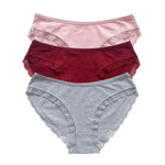 3Pcs/Set Women Lace Briefs Female Underpants Solid Color Pantys M-XL Soft Underwear Sexy Lingerie Intimates Cotton Panties