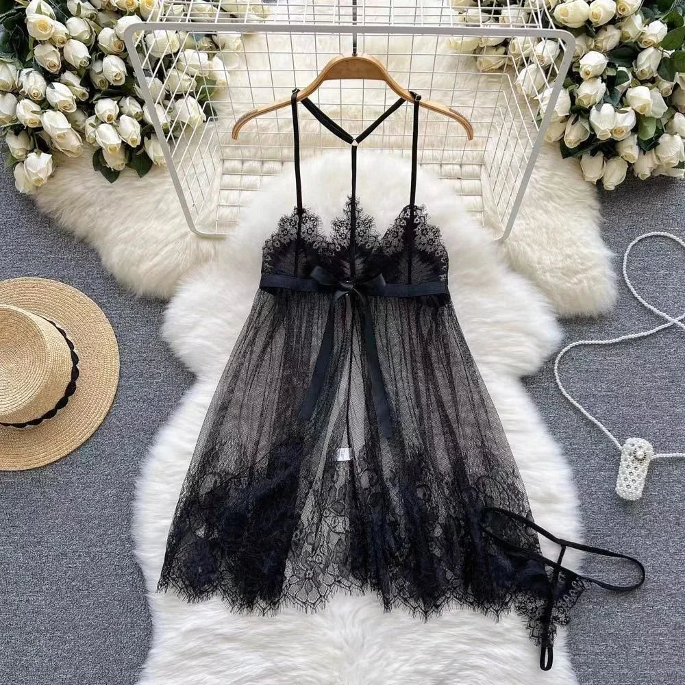 Cosplay Costume Japanese Style Kimono With Apron Ruffle Cosplay VacationPerfect Halloween Outfit Halter Dress Set Outfit Style