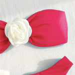 Sexy Flower Bandeau Swimwear Thong Bikini 2026 Women Lace-up Swimsuit Swimming Bathing Suit Brazilian Bikinis Sets Mujer Biquini