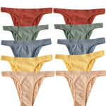 10Pcs/Set Women Seamless Panties Ribbed Underwear Sexy Lingerie High Leg Cut Female Sports Underpants Femme Thongs