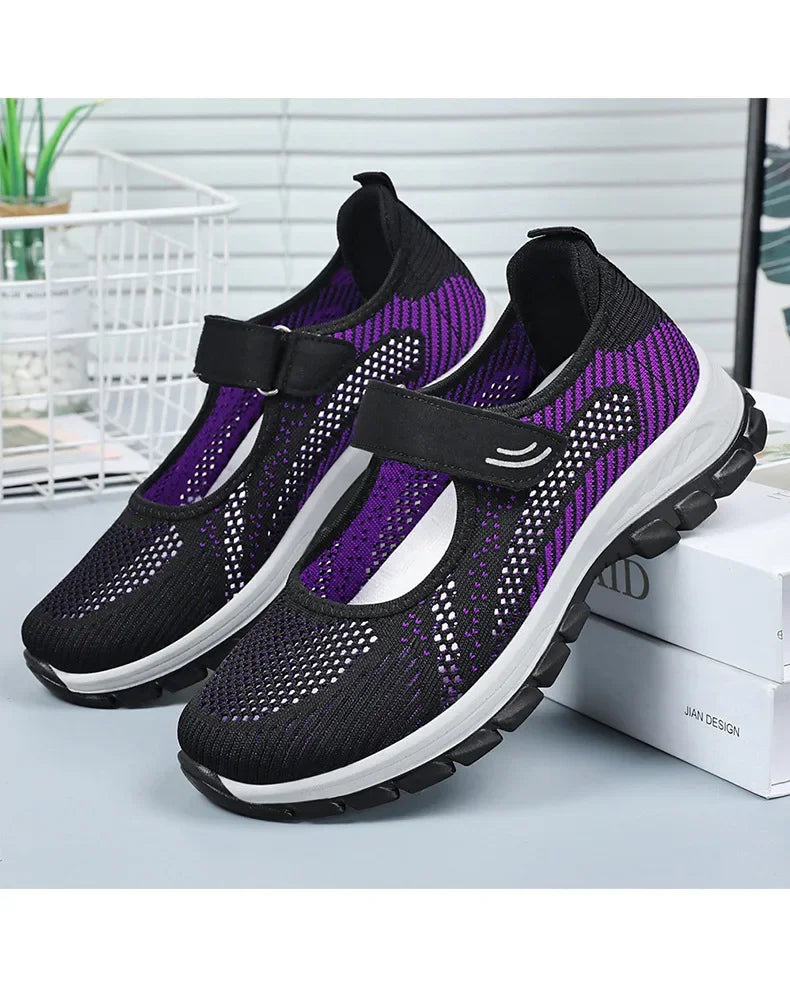 Women Shoes Breathable Vulcanized Shoes Purple Women Sneakers Fashion Breathable Mesh Casual WalkingWomen Work