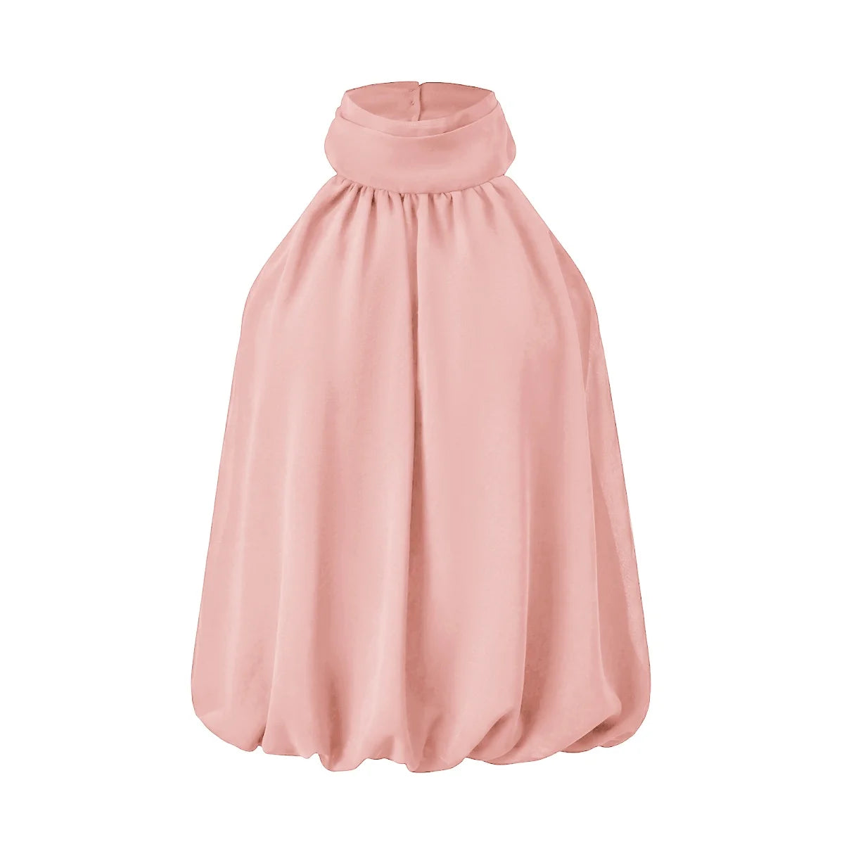 2026 Summer Women Elegant Halter Tops Backless Sleeveless Bubble Hem Vest for Club Party Casual Loose Tank Tops