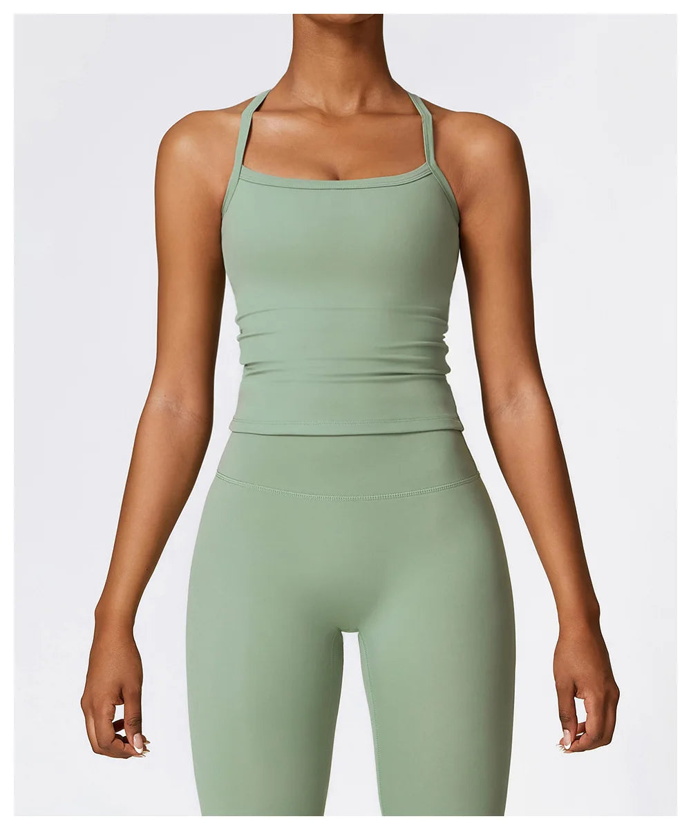 Strappy Sports Bra For Women Gym Workout Tops Sexy Yoga Bra Gather Fitness Push Up Training Running Female Sport Vest