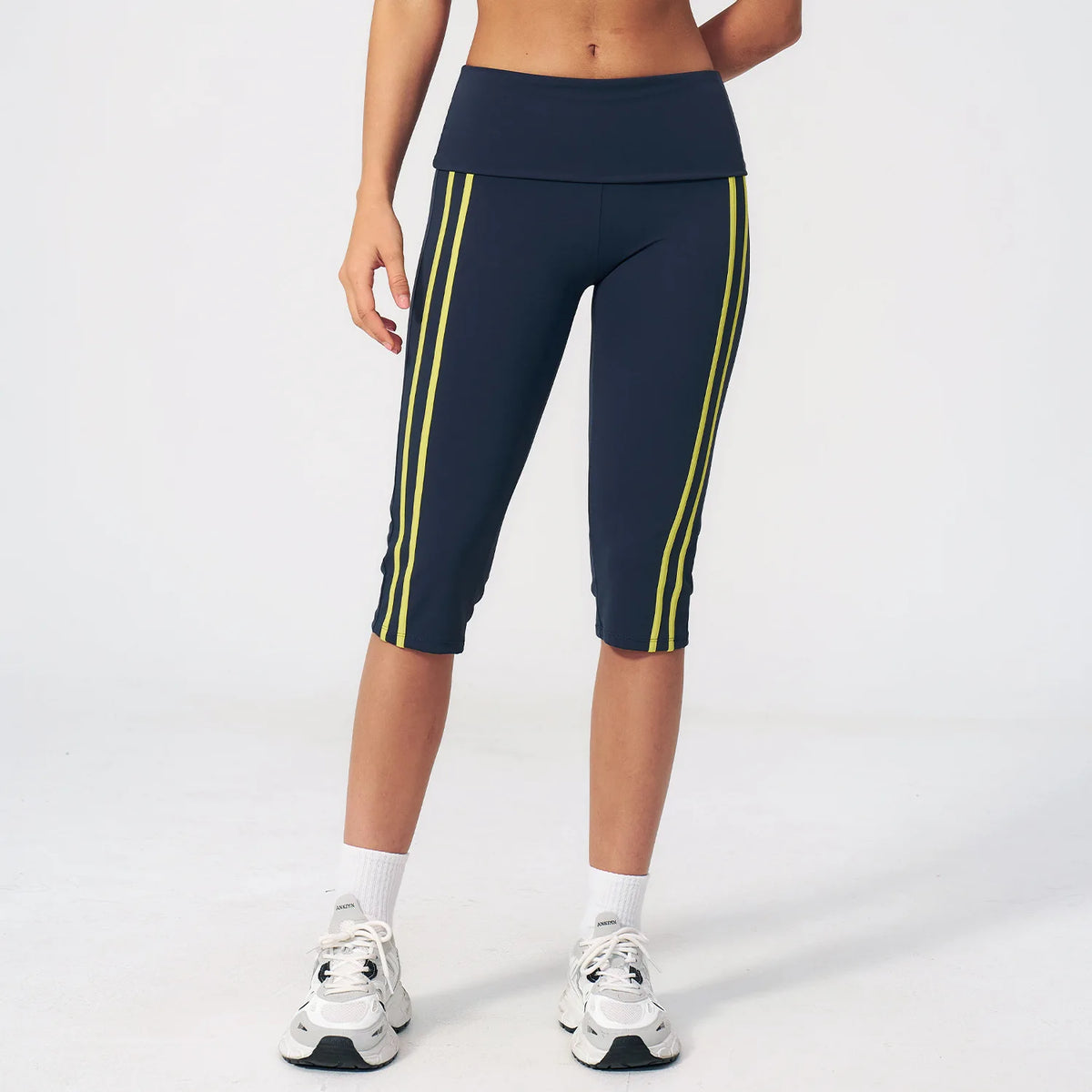 Calf-Length Pants High Waist Capri Leggings Women Fitness Pants Running Yoga Leggings Pants Gym Tights Leggings Push Up Workout