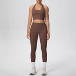 Yoga Clothing Set Women's High Waisted Leggings and Top 2 Piece Seamless Fitness Exercise Clothing Gym Sportswear Tracksuits