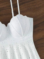 Women's Bathing Suit Two Pieces Push Up Tankini Set Summer Sexy Beach Wear White High Waisted Swimwear Women Swimsuit Shorts