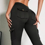 Multi Pocket Cargo Leggings For Women High Waist Butt Lifting Leggings Stretch Slim Workout Yoga Fitness Running Pants