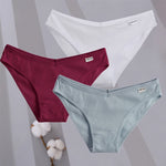 3PCS/Set Women Cotton Briefs Panties Ladies Sexy Solid Color Low Waist Underwear Female Soft Breathable Intimates Lingerie 2024