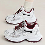Breathable Mesh Running Sneakers Women Spring Autumn Fashion Mix Color Platform Sports Shoes Woman Lace Up Non Slip Shoes Female