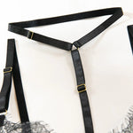 Toucheart Sexy Lingerie Suit Female Sexy See-through Lace Halter Bra SetAdjustable Leg Ring Set for Women Sexy Underwear New