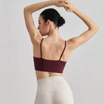 Sexy Solid Color Women's Tight Athletic Spaghetti Strap Gym Underwear Comprehensive Training Training Sports Bra Soft Yoga Top