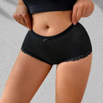 1pcs Plus Size 1XL-4XL Ribbed Seamless Women Panties Bow Breathable Comfortable Sexy Lingerie Lady Briefs New Style Underwear