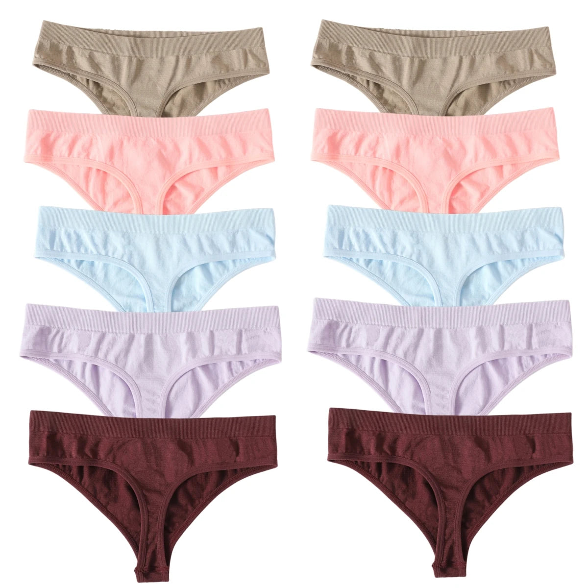 10Pcs/Set Seamless Thongs G-String Women Panties Sexy Underwear Female Underpants Sexy Lingerie Low Waist Sport Bottoms M-XL