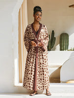 2026 Women Swimsuit Beach Cover Up dress Sleeve Kaftan Beach Tunic Long Pareos Bikinis Cover ups Summer Robe Plage Beachwear