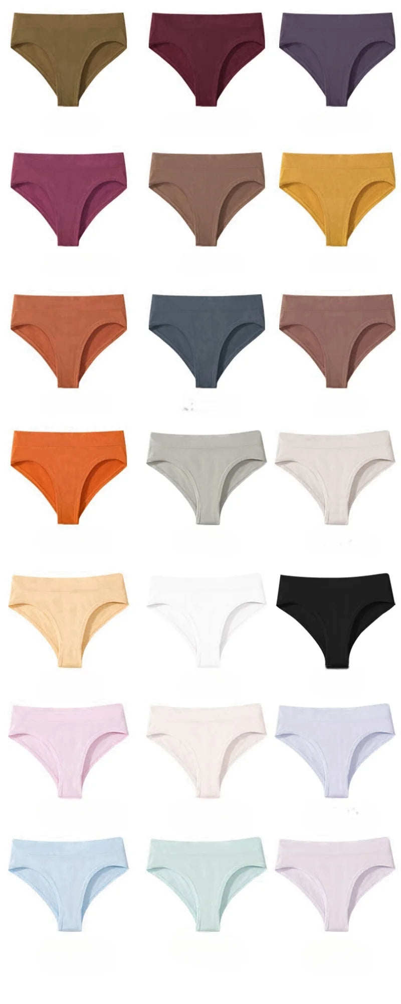 7Pcs/Set Panties Women Seamless Underwear High Rise Briefs Female Underpants Solid Color S-XXXL Sexy Lingerie Comfort Intimates