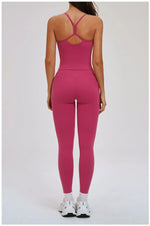 Yoga Short Sets Women Shockproof Slim Back Cross Sports Vest High Waist Leggings Fitness Suit Outdoor Gym Running Set Tracksuit