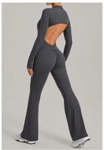 Women's Seamless Yoga Jumpsuits Sports Fitness Gym One-piece Long-sleeves Hip-Lifting Beauty Back Workout Training Bodysuits