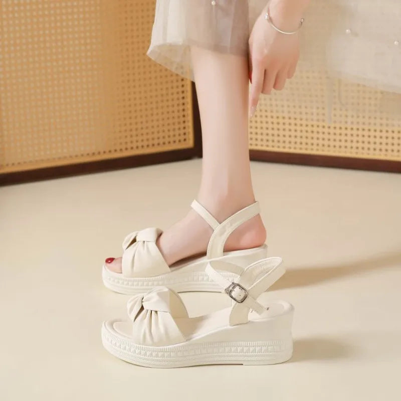 Women Summer Platform Sandals New Open Toe Chunky High Heel Ladies Shoes Casual Flat Bottom Sandalias Femininas