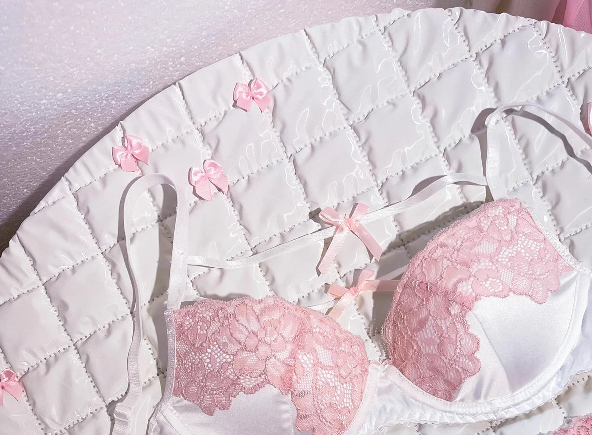 MOYISU New Release Contrast Bra Set | Demure & Sexy French Lace Bralette | Accentuates Small Chest Curves | Breathable Lingerie