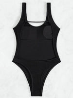 2026 Splicing Backless Women Thong Swimwear One Piece Swimsuit Female Monokini High Cut Leg Bather Bathing Suit Swim Beach Wear