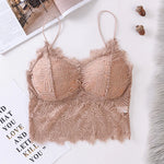 Women Floral Lace Bra Female Underwear Sexy Lingerie Lace Top Removable Pads Non-wire Solid Color Bralette Push-Up Brasieres