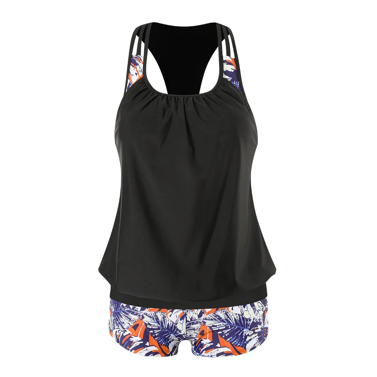 Summer Two Pieces Swimsuits Woman High Waisted Swimwear Female Tankini Sets Beach Wear Bathing Suit Shorts Women Swimming Suit