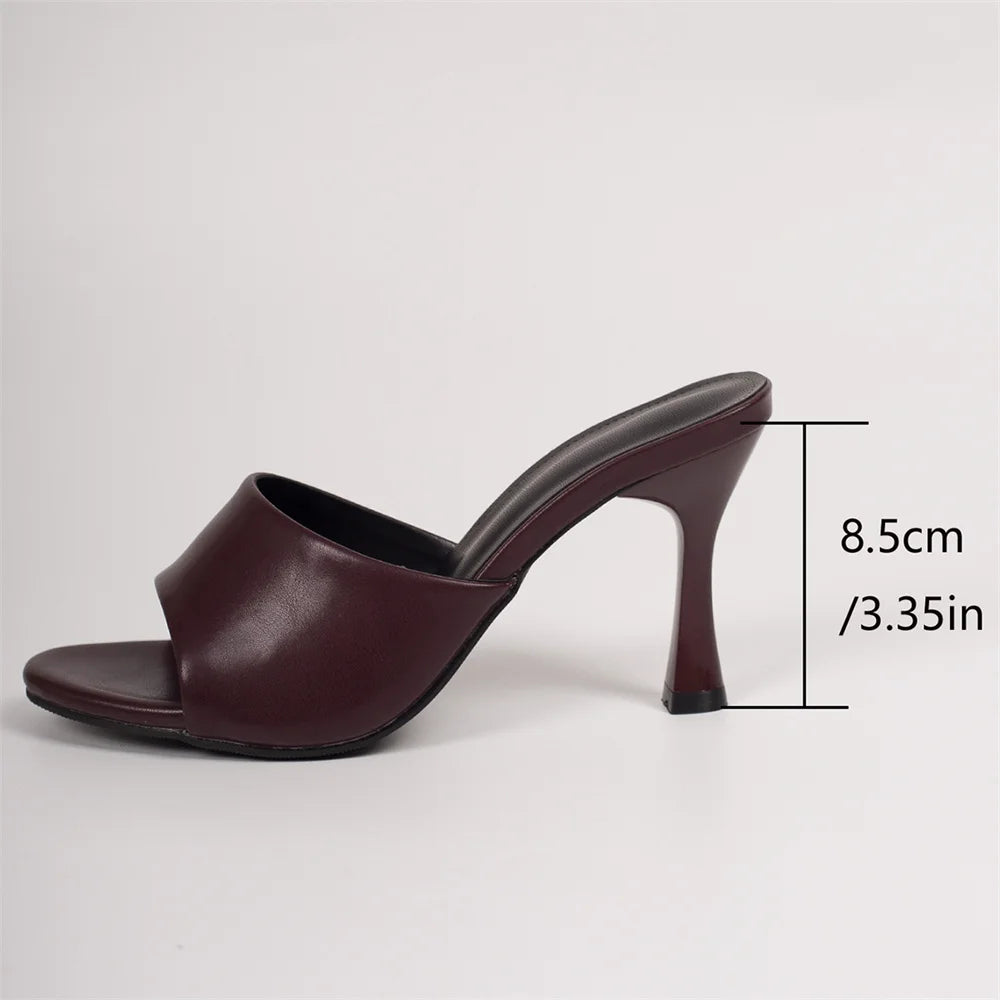 Big Size 42 Gold Sexy Slide Sandals Women Stiletto High Heel Party Slide Heels Backless High Heel Club Wedding Mules Shoes