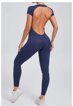 One-piece Yoga Padded Backless Suit Female Rompers Quick Dry Yoga Clothing Workout Bodysuits Scrunch Sports Jumpsuit Women