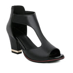 Fish Mouth High Heel Shoes Women's Summer Thick Heel Sandals Waterproof Platform Thick Sole Sexy Slim Back Zipper Hollow