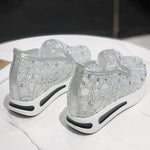 Spring Autumn Luxury Crystal Sneakers Women Breathable Mesh Sports Shoes for Woman Retro Low Top Platform Vulcanize Shoes Lady